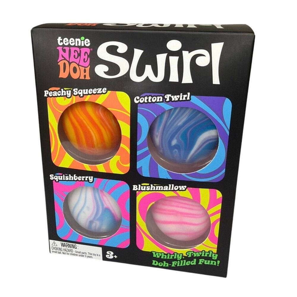 NeeDoh Teenie Swirl Mini Squishy Stress Balls, Set Of Four